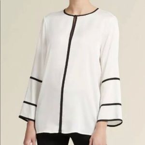 Calvin Klein Bell Sleeve Top-White-MD